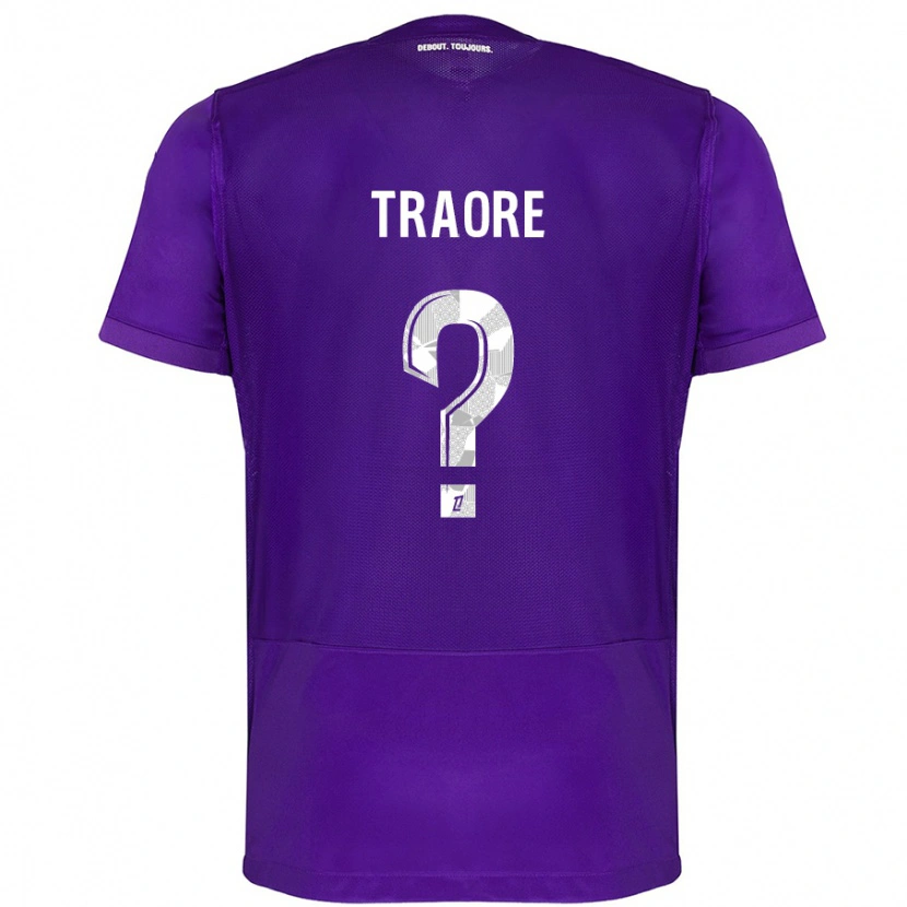 Danxen Uomo Maglia Bonota Traoré #0 Viola Bianco Kit Gara Home 2024/25 Maglietta