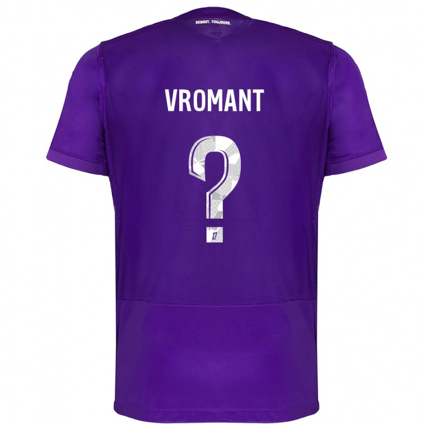Danxen Uomo Maglia Todd Vromant #0 Viola Bianco Kit Gara Home 2024/25 Maglietta