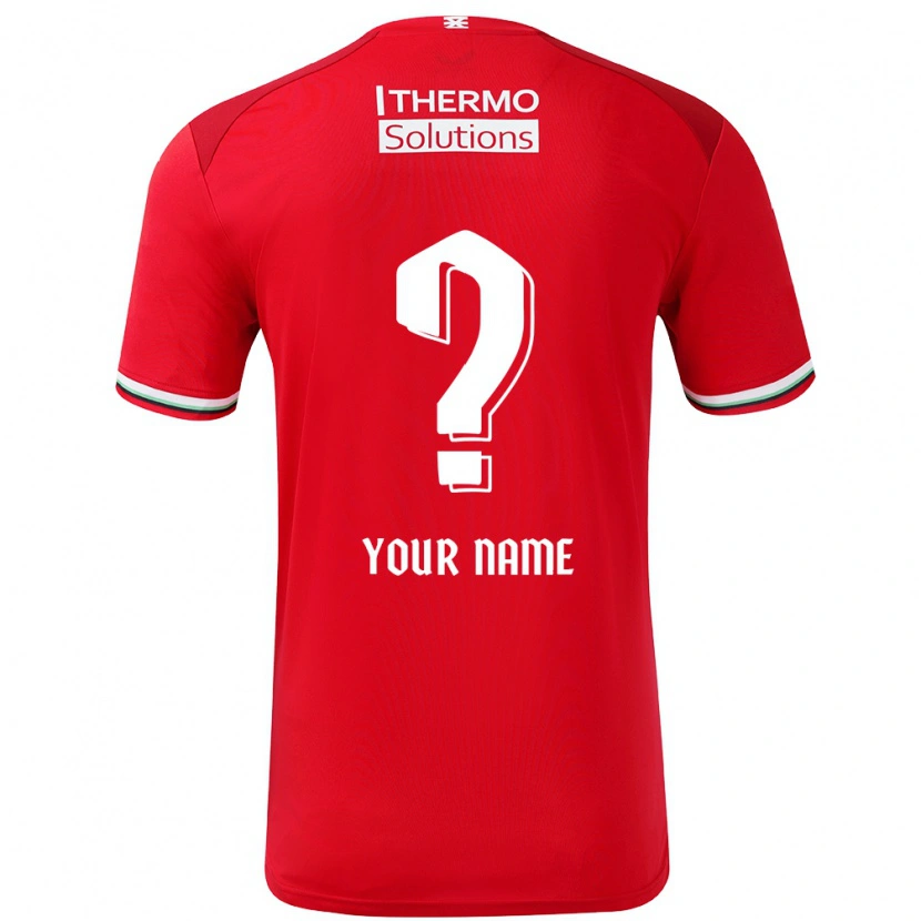Danxen Uomo Maglia Il Tuo Nome #0 Rosso Bianco Kit Gara Home 2024/25 Maglietta