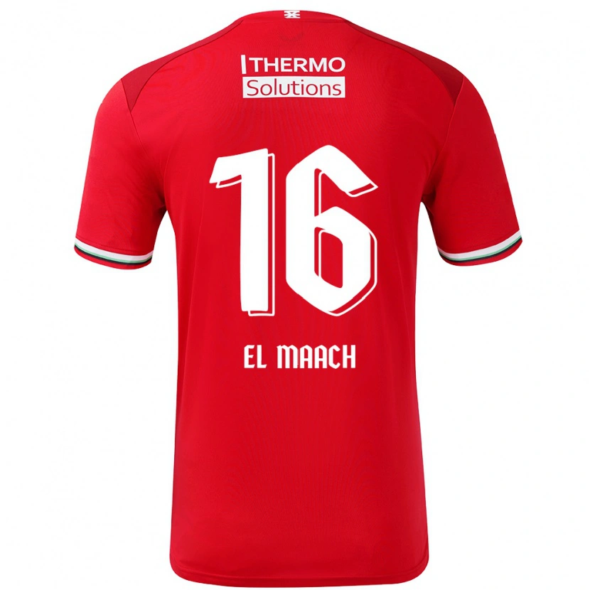 Danxen Uomo Maglia Issam El Maach #16 Rosso Bianco Kit Gara Home 2024/25 Maglietta