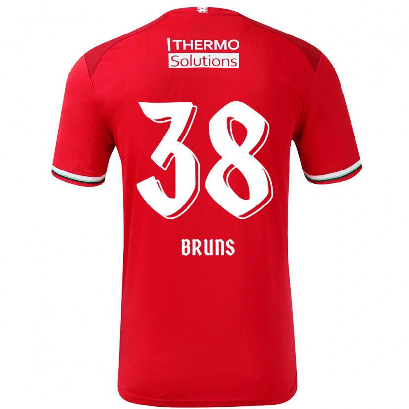 Danxen Uomo Maglia Max Bruns #38 Rosso Bianco Kit Gara Home 2024/25 Maglietta
