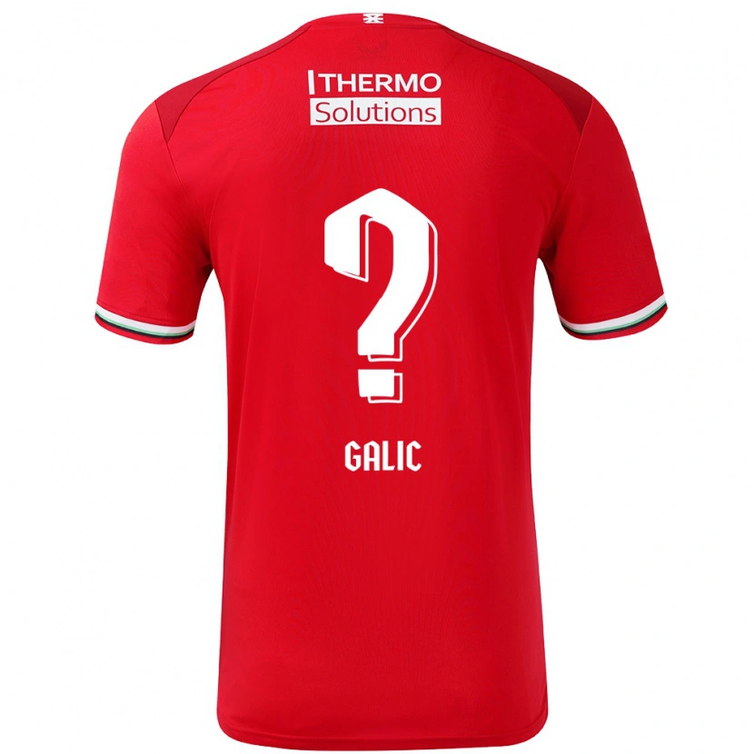 Danxen Uomo Maglia Daniela Galic #0 Rosso Bianco Kit Gara Home 2024/25 Maglietta