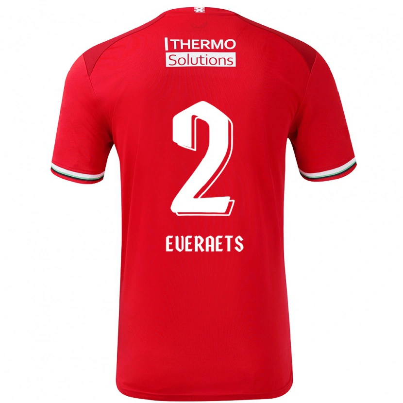 Danxen Uomo Maglia Kim Everaets #2 Rosso Bianco Kit Gara Home 2024/25 Maglietta
