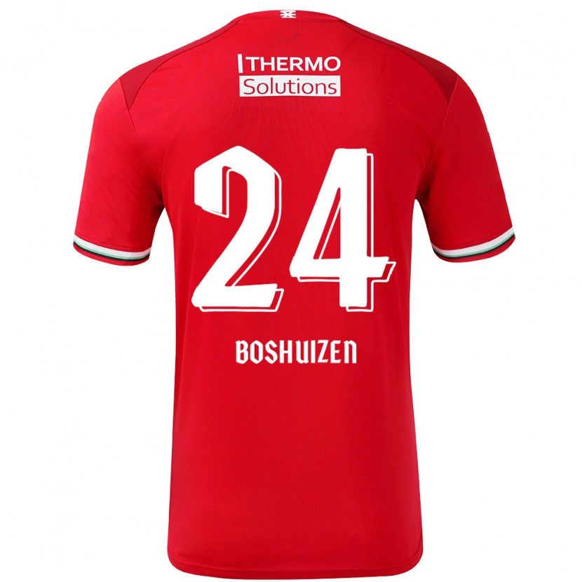 Danxen Uomo Maglia Annouk Boshuizen #24 Rosso Bianco Kit Gara Home 2024/25 Maglietta