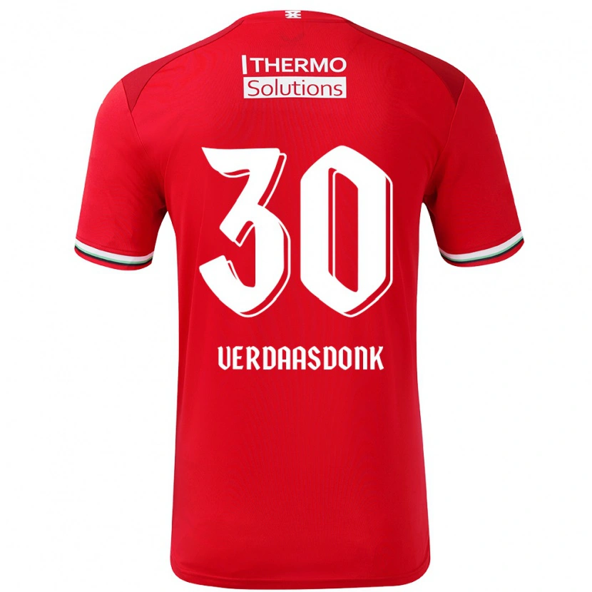 Danxen Uomo Maglia Suus Verdaasdonk #30 Rosso Bianco Kit Gara Home 2024/25 Maglietta