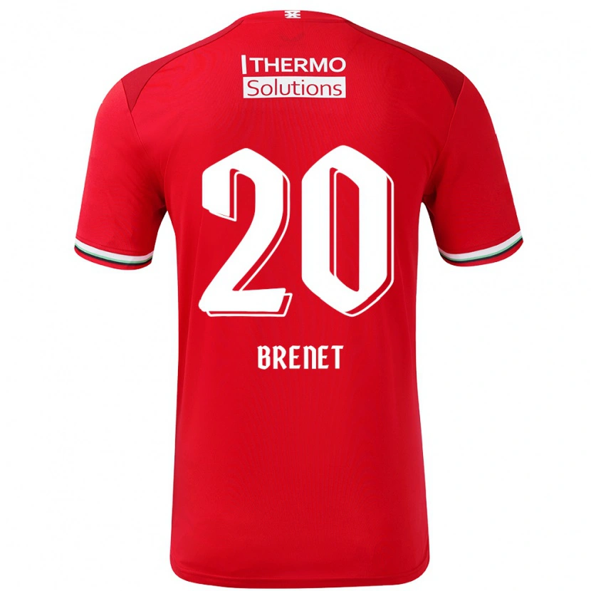 Danxen Uomo Maglia Joshua Brenet #20 Rosso Bianco Kit Gara Home 2024/25 Maglietta