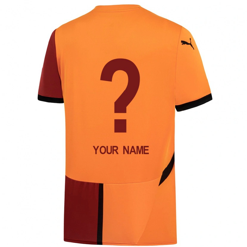 Danxen Uomo Maglia Il Tuo Nome #0 Giallo Rosso Kit Gara Home 2024/25 Maglietta