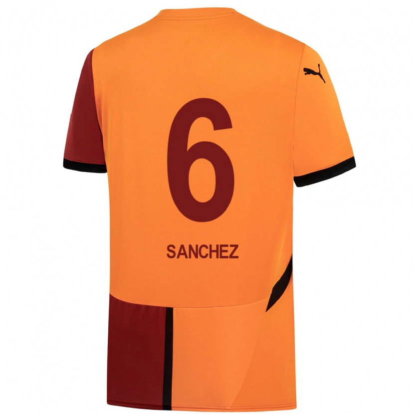 Danxen Uomo Maglia Davinson Sánchez #6 Giallo Rosso Kit Gara Home 2024/25 Maglietta