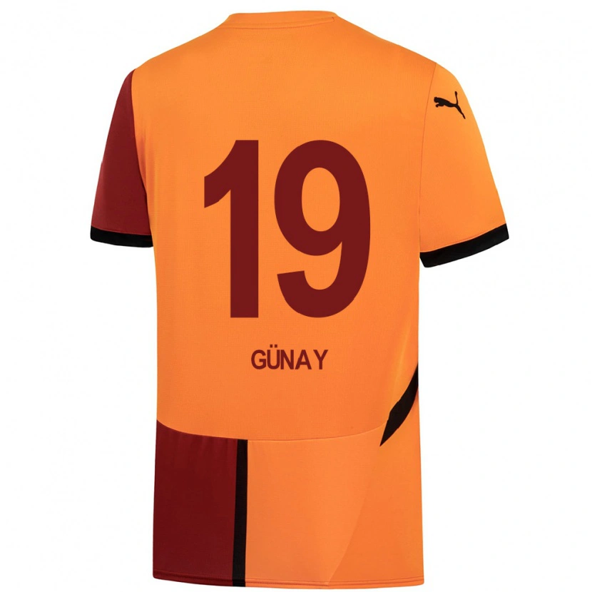 Danxen Uomo Maglia Günay Güvenç #19 Giallo Rosso Kit Gara Home 2024/25 Maglietta