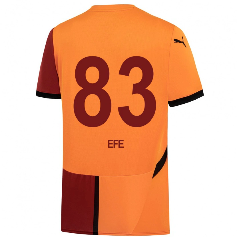 Danxen Uomo Maglia Efe Akman #83 Giallo Rosso Kit Gara Home 2024/25 Maglietta