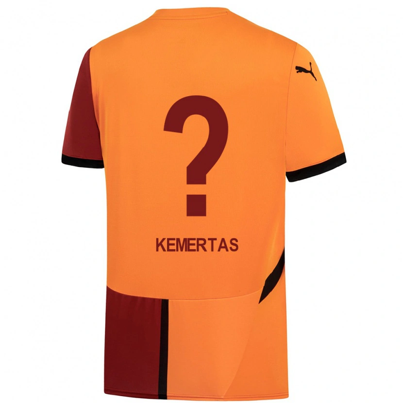 Danxen Uomo Maglia Batın Özden Kemertaş #0 Giallo Rosso Kit Gara Home 2024/25 Maglietta