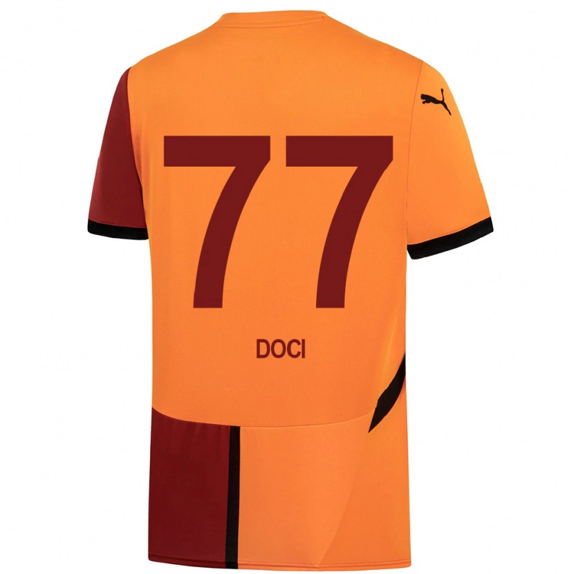 Danxen Uomo Maglia Megi Doci #77 Giallo Rosso Kit Gara Home 2024/25 Maglietta