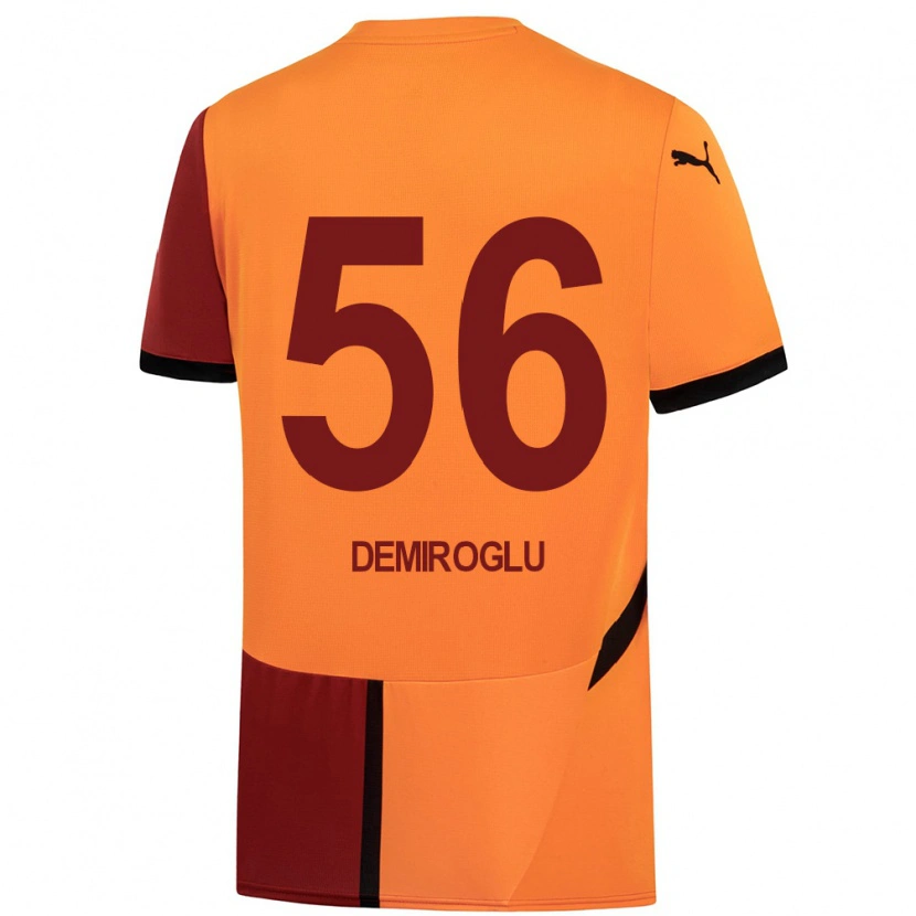 Danxen Uomo Maglia Baran Demiroğlu #56 Giallo Rosso Kit Gara Home 2024/25 Maglietta