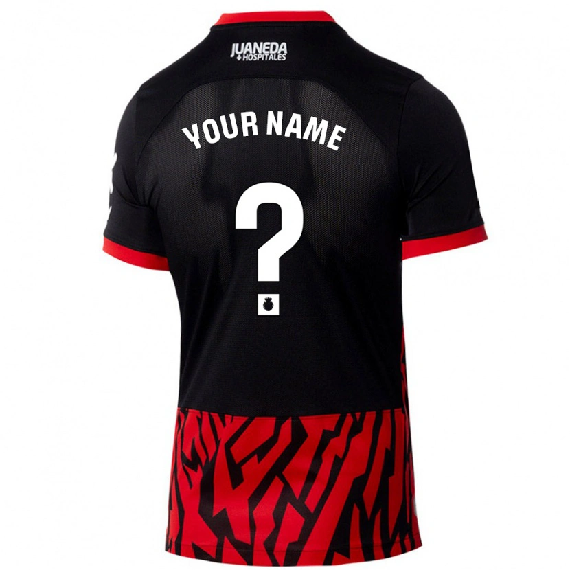 Danxen Uomo Maglia Il Tuo Nome #0 Nero Rosso Kit Gara Home 2024/25 Maglietta