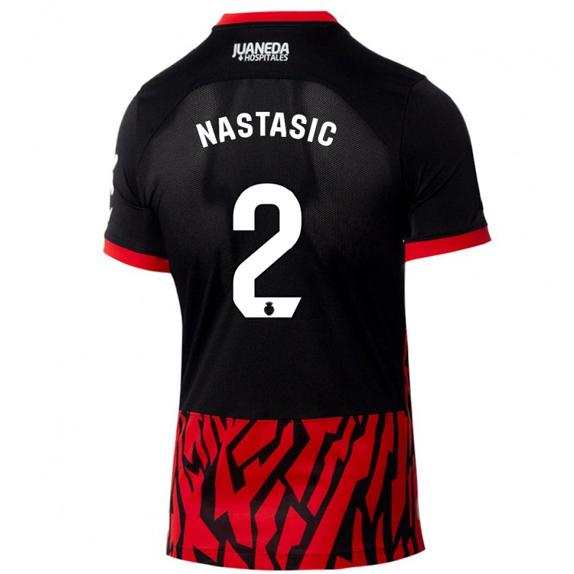 Danxen Uomo Maglia Matija Nastasic #2 Nero Rosso Kit Gara Home 2024/25 Maglietta