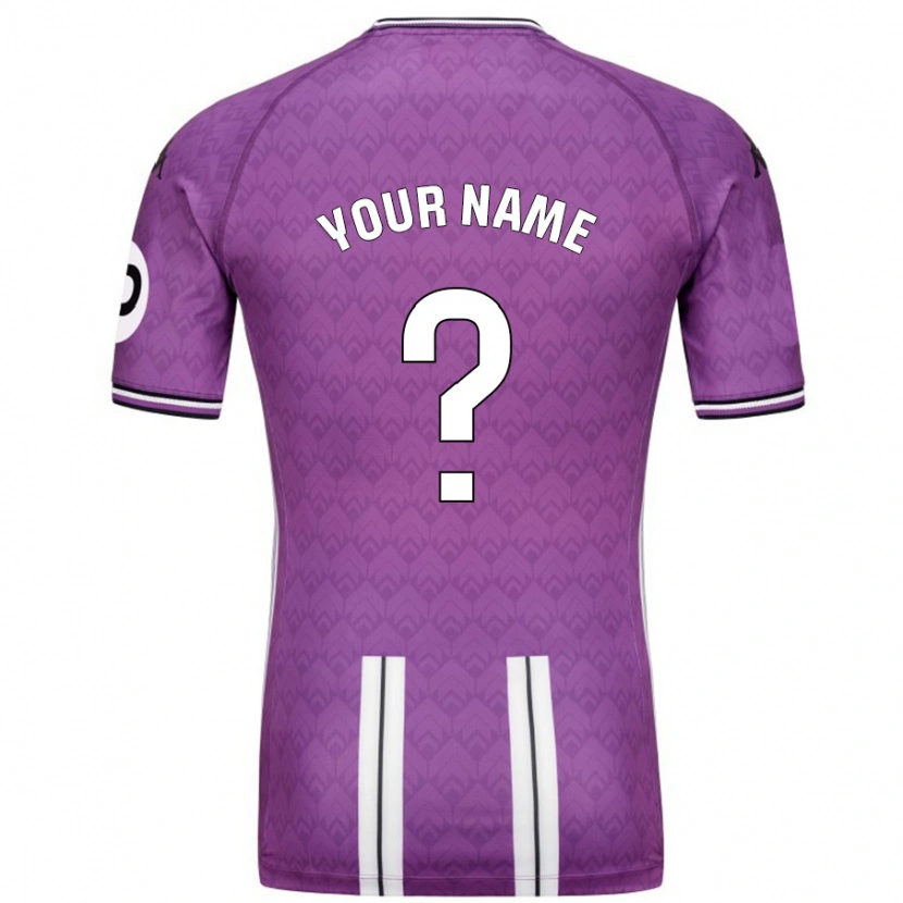Danxen Uomo Maglia Il Tuo Nome #0 Viola Bianco Kit Gara Home 2024/25 Maglietta