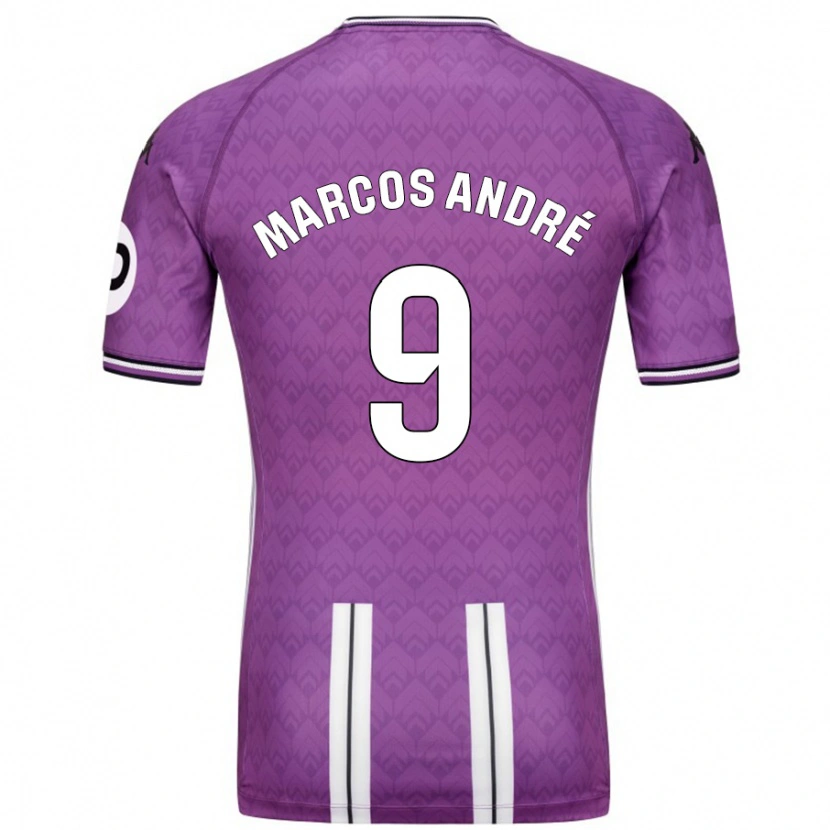 Danxen Uomo Maglia Marcos André #9 Viola Bianco Kit Gara Home 2024/25 Maglietta