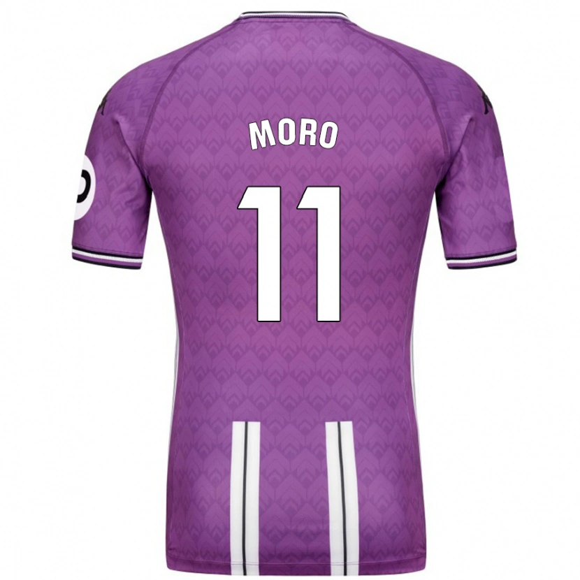 Danxen Uomo Maglia Raúl Moro #11 Viola Bianco Kit Gara Home 2024/25 Maglietta