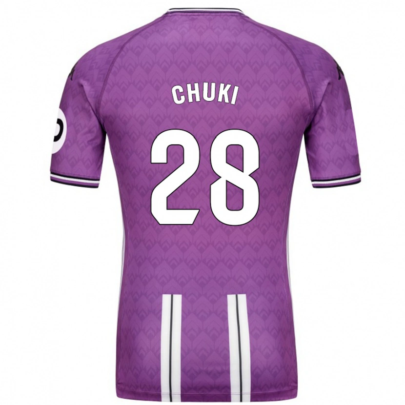 Danxen Uomo Maglia Chuki #28 Viola Bianco Kit Gara Home 2024/25 Maglietta