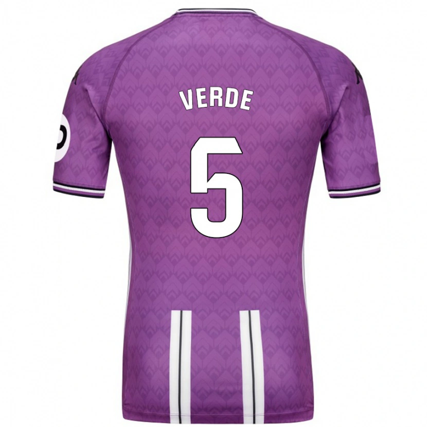 Danxen Uomo Maglia Adrián Verde #5 Viola Bianco Kit Gara Home 2024/25 Maglietta