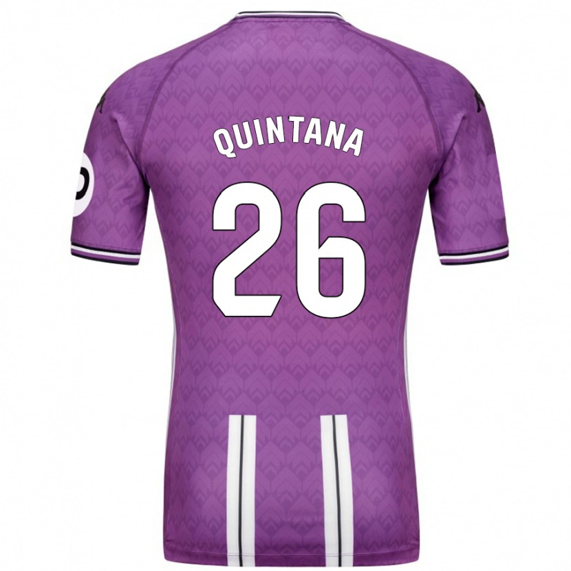 Danxen Uomo Maglia Alberto Quintana #26 Viola Bianco Kit Gara Home 2024/25 Maglietta