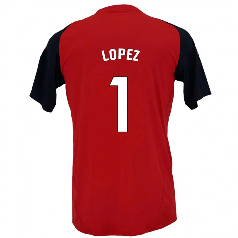 Danxen Uomo Maglia Luis López #1 Rosso Nero Kit Gara Home 2024/25 Maglietta