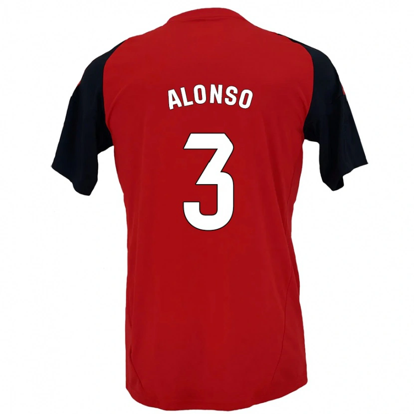 Danxen Uomo Maglia Julio Alonso #3 Rosso Nero Kit Gara Home 2024/25 Maglietta