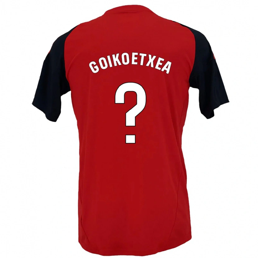 Danxen Uomo Maglia Imanol Goikoetxea #0 Rosso Nero Kit Gara Home 2024/25 Maglietta