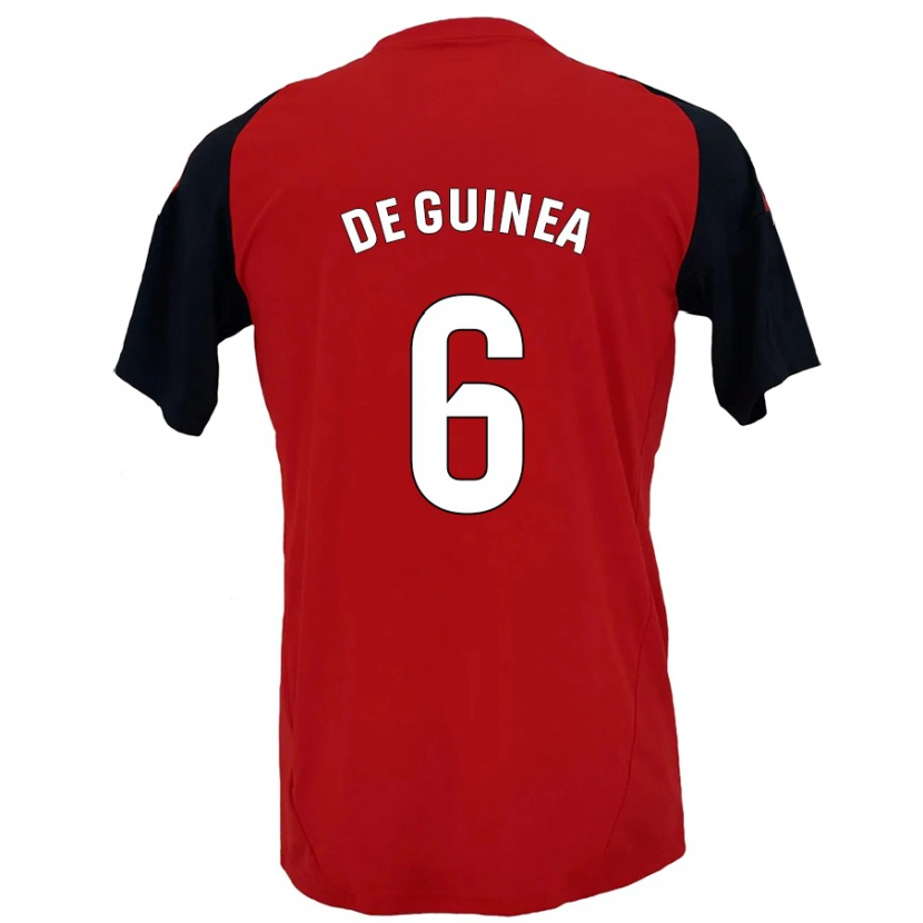 Danxen Uomo Maglia Asier Ortiz De Guinea #6 Rosso Nero Kit Gara Home 2024/25 Maglietta
