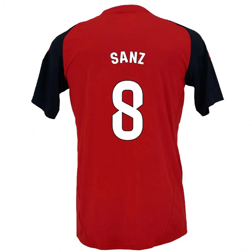Danxen Uomo Maglia Álvaro Sanz #8 Rosso Nero Kit Gara Home 2024/25 Maglietta