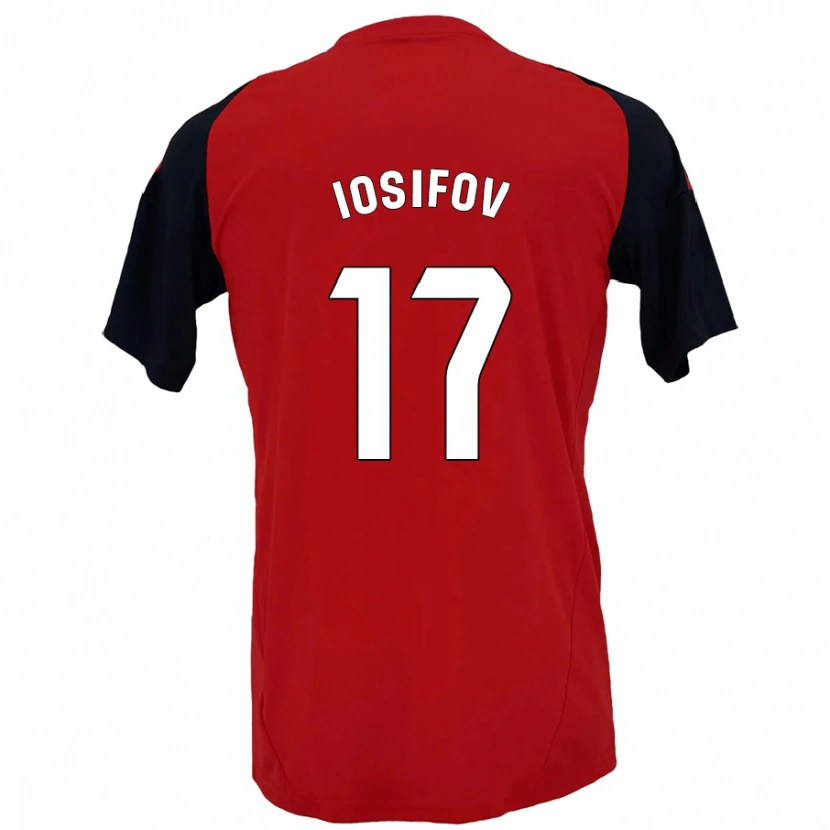 Danxen Uomo Maglia Nikita Iosifov #17 Rosso Nero Kit Gara Home 2024/25 Maglietta