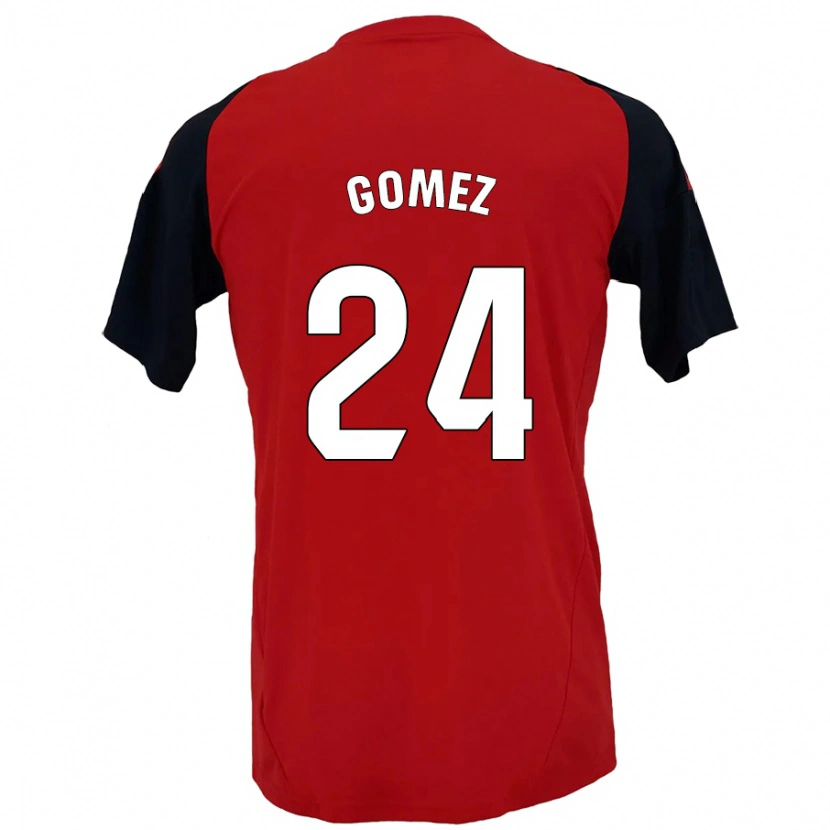 Danxen Uomo Maglia Jonathan Gómez #24 Rosso Nero Kit Gara Home 2024/25 Maglietta