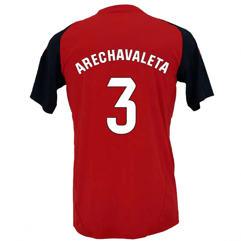 Danxen Uomo Maglia Jorge Arechavaleta #3 Rosso Nero Kit Gara Home 2024/25 Maglietta