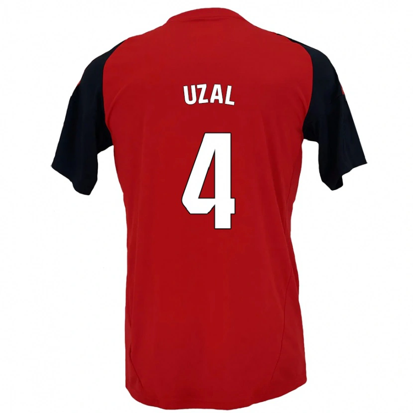 Danxen Uomo Maglia Yeray Uzal #4 Rosso Nero Kit Gara Home 2024/25 Maglietta