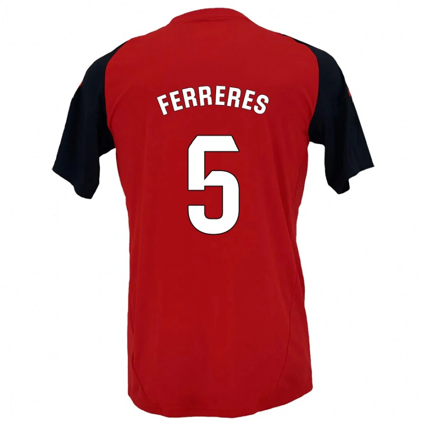 Danxen Uomo Maglia Manolo Ferreres #5 Rosso Nero Kit Gara Home 2024/25 Maglietta
