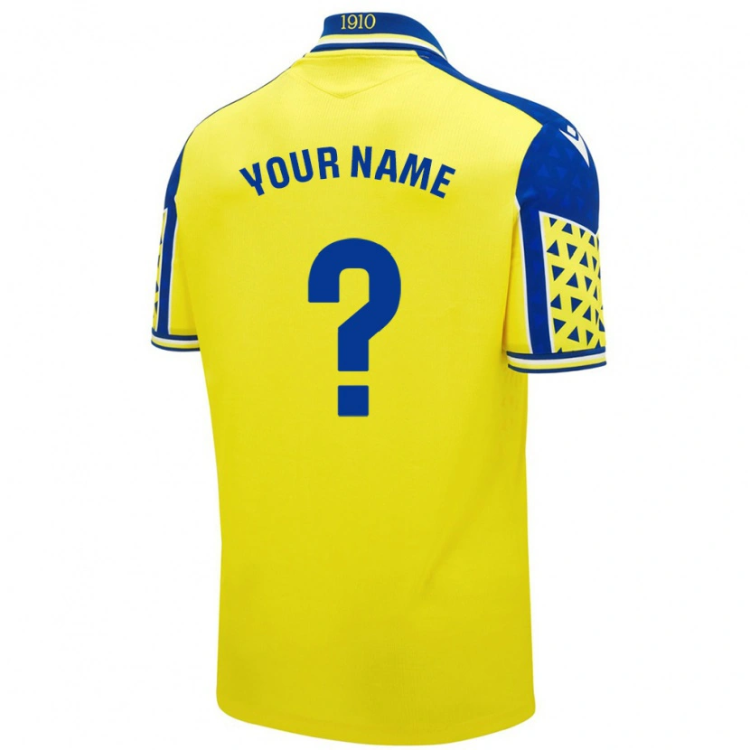 Danxen Uomo Maglia Il Tuo Nome #0 Giallo Blu Kit Gara Home 2024/25 Maglietta