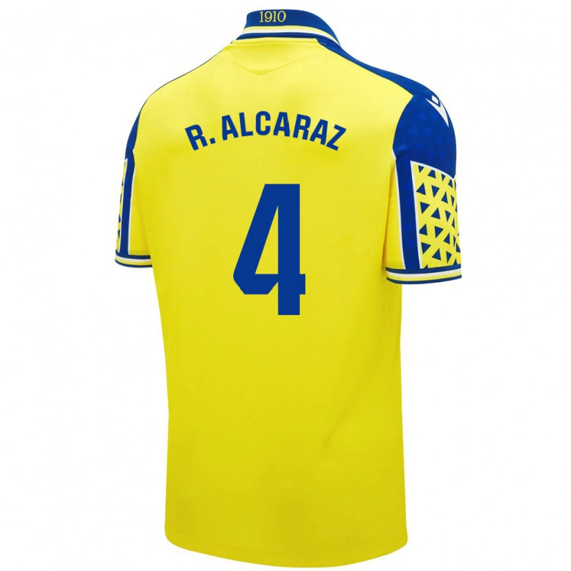 Danxen Uomo Maglia Rubén Alcaraz #4 Giallo Blu Kit Gara Home 2024/25 Maglietta