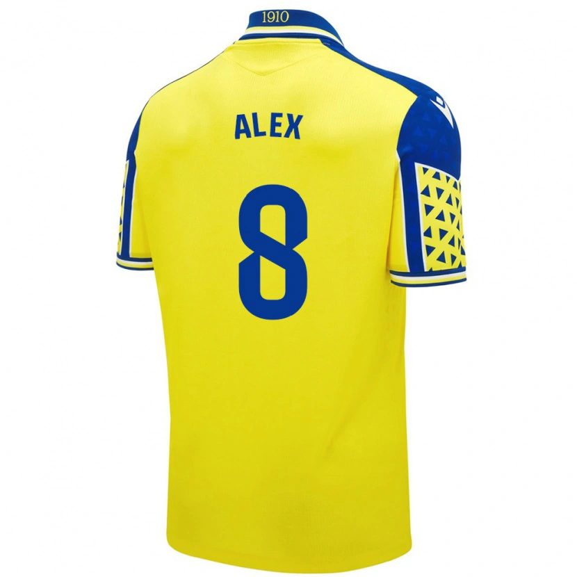 Danxen Uomo Maglia Álex Fernández #8 Giallo Blu Kit Gara Home 2024/25 Maglietta