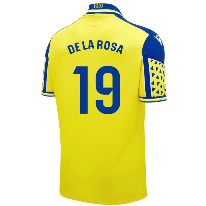 Danxen Uomo Maglia José Antonio De La Rosa #19 Giallo Blu Kit Gara Home 2024/25 Maglietta