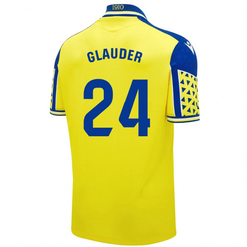Danxen Uomo Maglia Cristian Glauder #24 Giallo Blu Kit Gara Home 2024/25 Maglietta