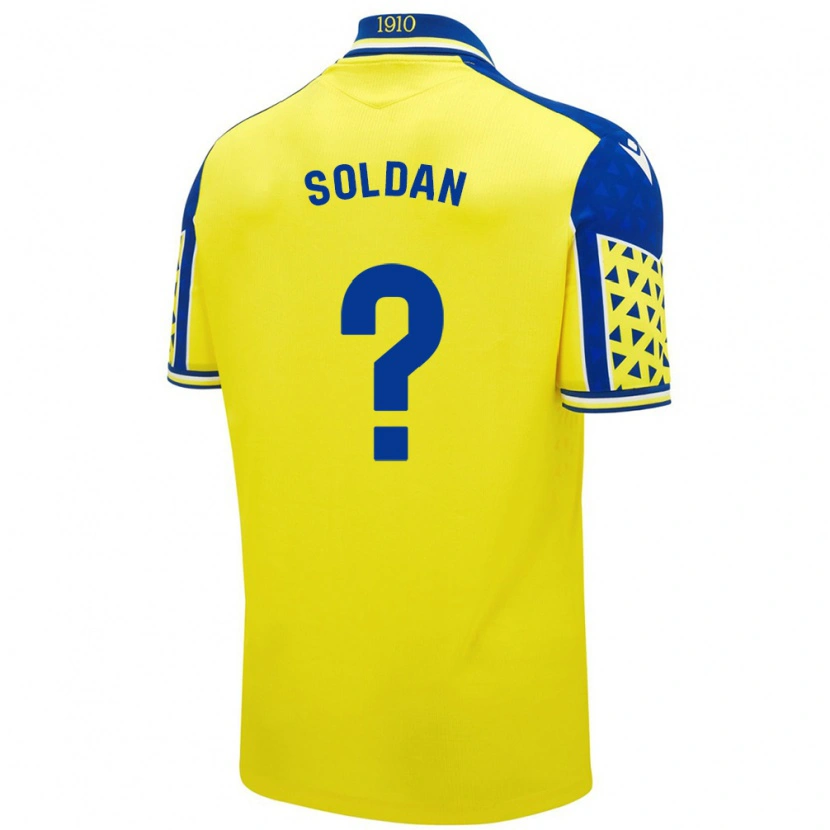 Danxen Uomo Maglia Iván Soldán #0 Giallo Blu Kit Gara Home 2024/25 Maglietta