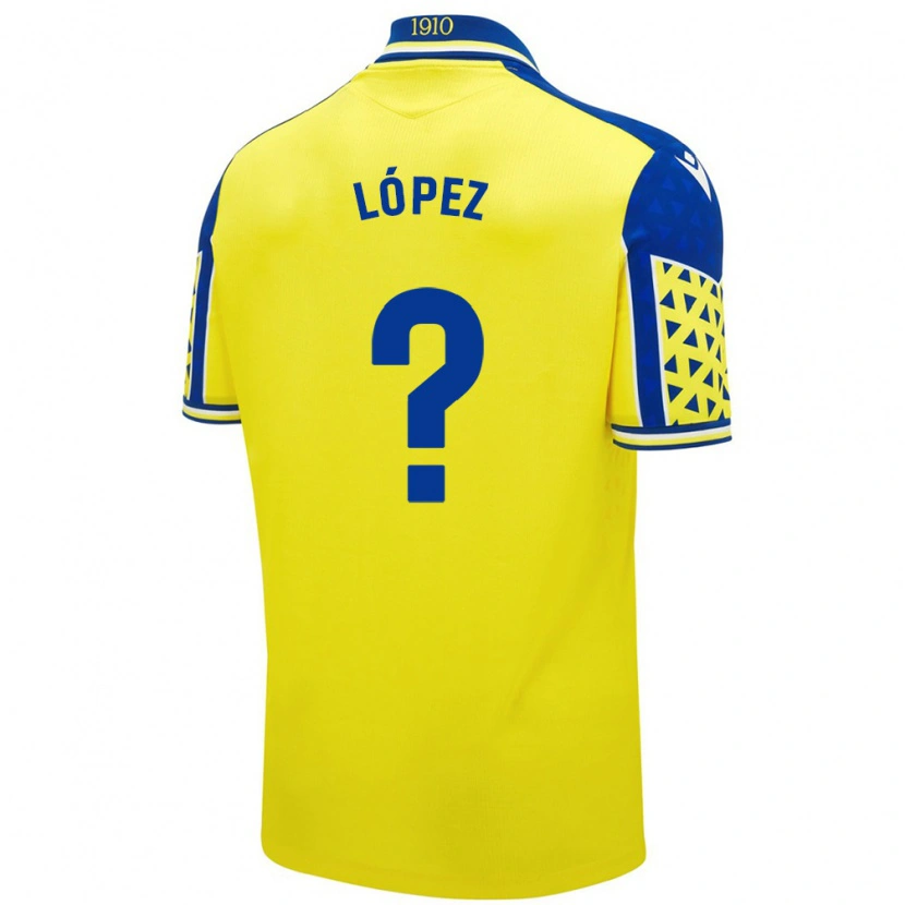 Danxen Uomo Maglia Raúl López #0 Giallo Blu Kit Gara Home 2024/25 Maglietta
