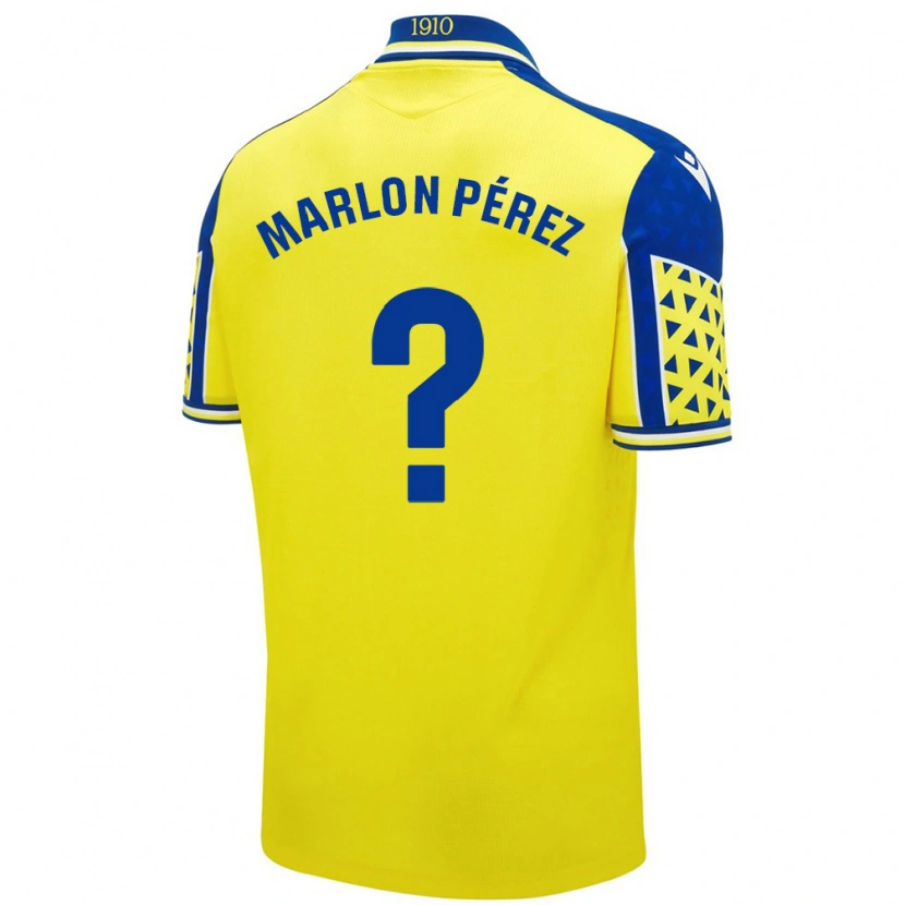 Danxen Uomo Maglia Marlon Pérez #0 Giallo Blu Kit Gara Home 2024/25 Maglietta