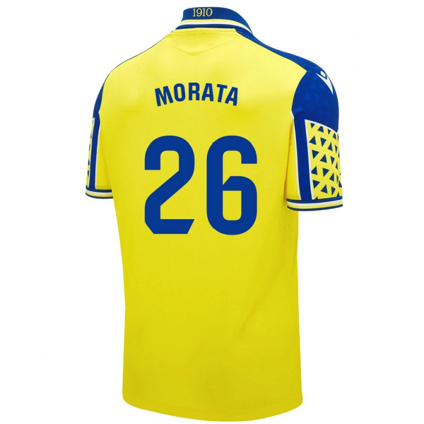 Danxen Uomo Maglia Álex Morata #26 Giallo Blu Kit Gara Home 2024/25 Maglietta