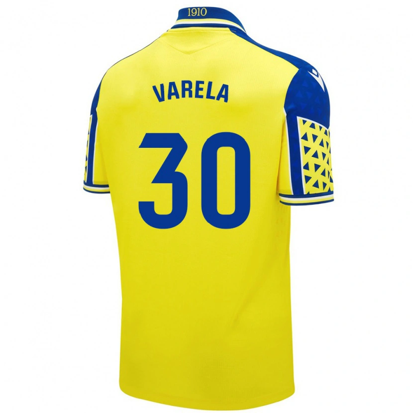Danxen Uomo Maglia Brandon Varela #30 Giallo Blu Kit Gara Home 2024/25 Maglietta
