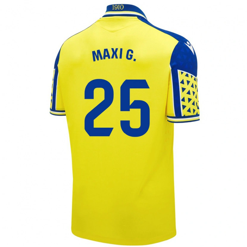 Danxen Uomo Maglia Maxi Gómez #25 Giallo Blu Kit Gara Home 2024/25 Maglietta