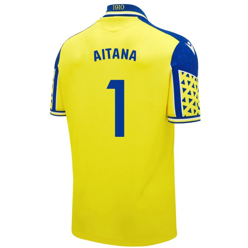 Danxen Uomo Maglia Aitana #1 Giallo Blu Kit Gara Home 2024/25 Maglietta