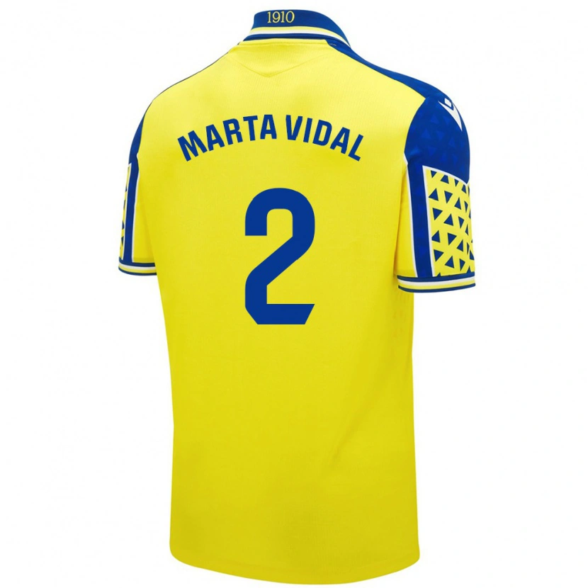Danxen Uomo Maglia Marta Vidal Vela #2 Giallo Blu Kit Gara Home 2024/25 Maglietta