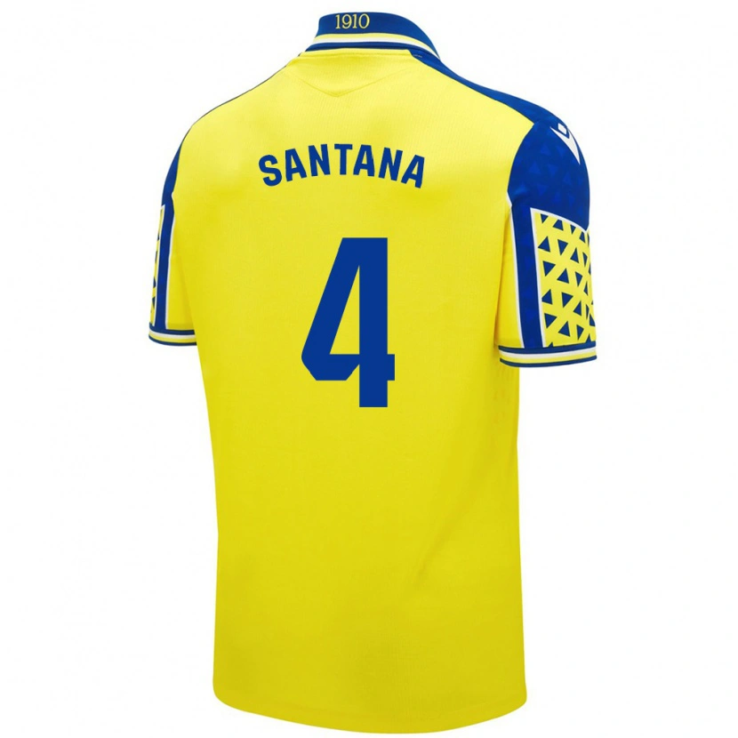 Danxen Uomo Maglia María Del Carmen Santana Vázquez #4 Giallo Blu Kit Gara Home 2024/25 Maglietta