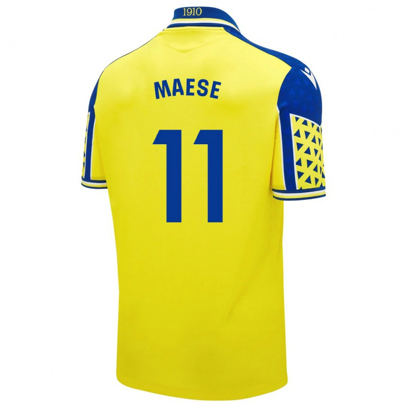 Danxen Uomo Maglia María Del Carmen Maese Gaitán #11 Giallo Blu Kit Gara Home 2024/25 Maglietta